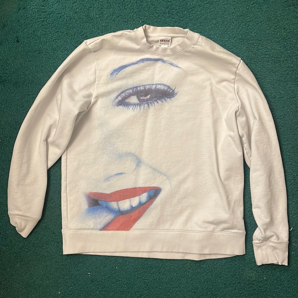 Guess x Pleasures Girl White Crewneck